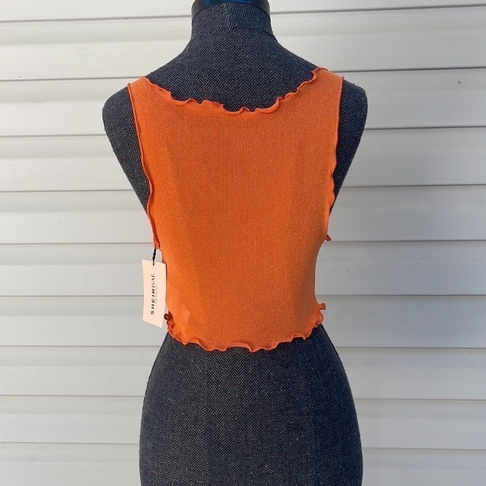 NWT High Neck Womens Lettuce Crop Tank Size Small - Picture 5 of 5